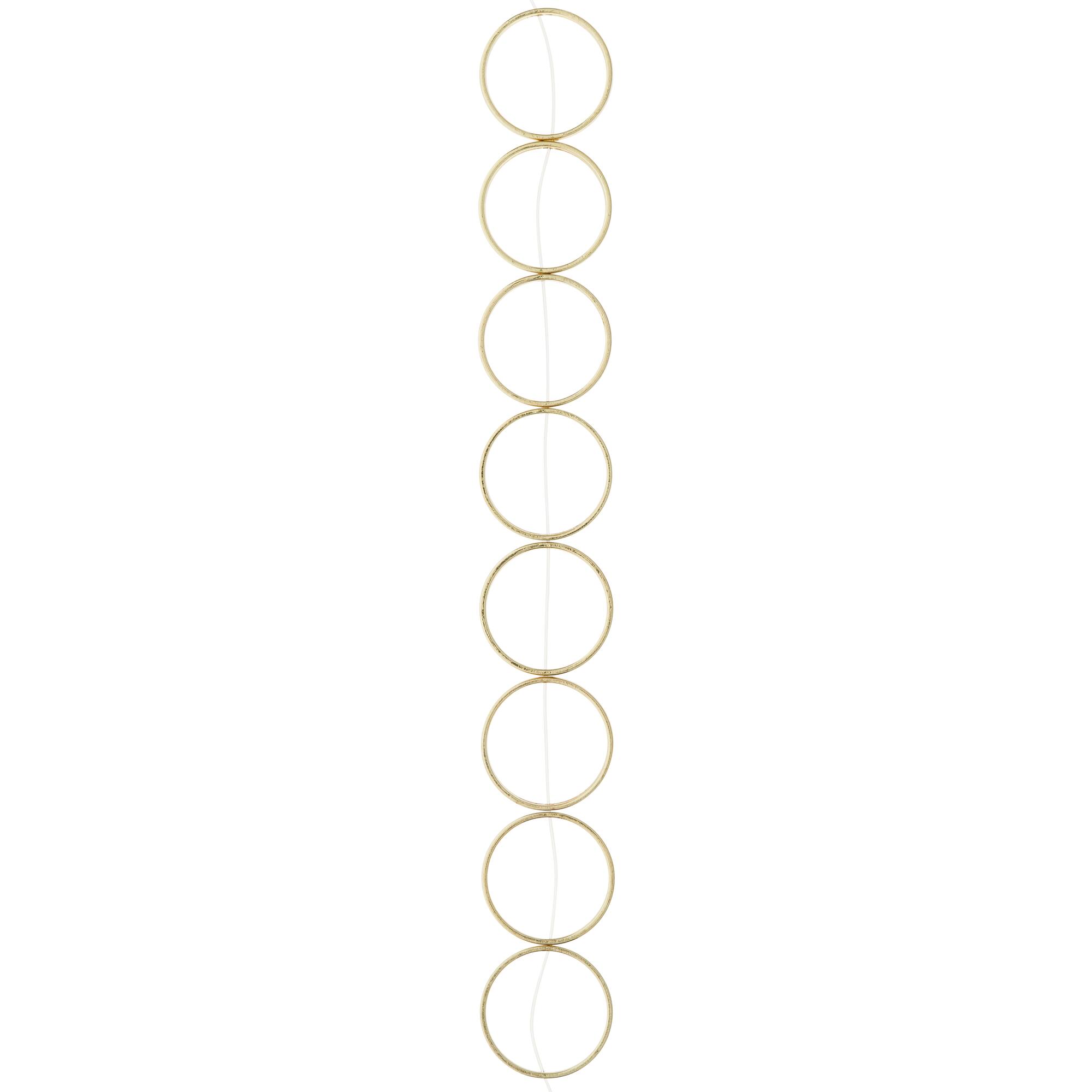 12 Pack: Gold Large Metal Loop Beads, 22mm by Bead Landing™